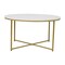 Flash Furniture Hampstead Collection Coffee and End Table Set - White Marbled Laminate Top & Brushed Gold Crisscross Frame, 3 Piece Table Set NAN-CEK-1787-MRBL-GG - alternate 4